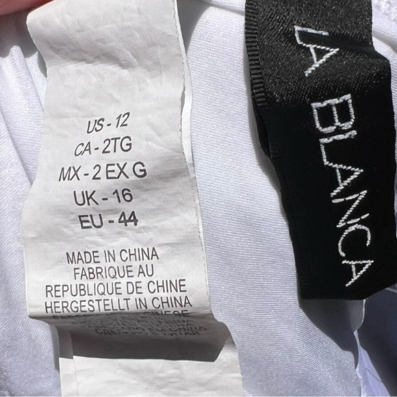 🌻NEW w.tags La Blanca Women's V-Neck Halter Tankini Top Size 12 | $98 Retail - Picture 8 of 11